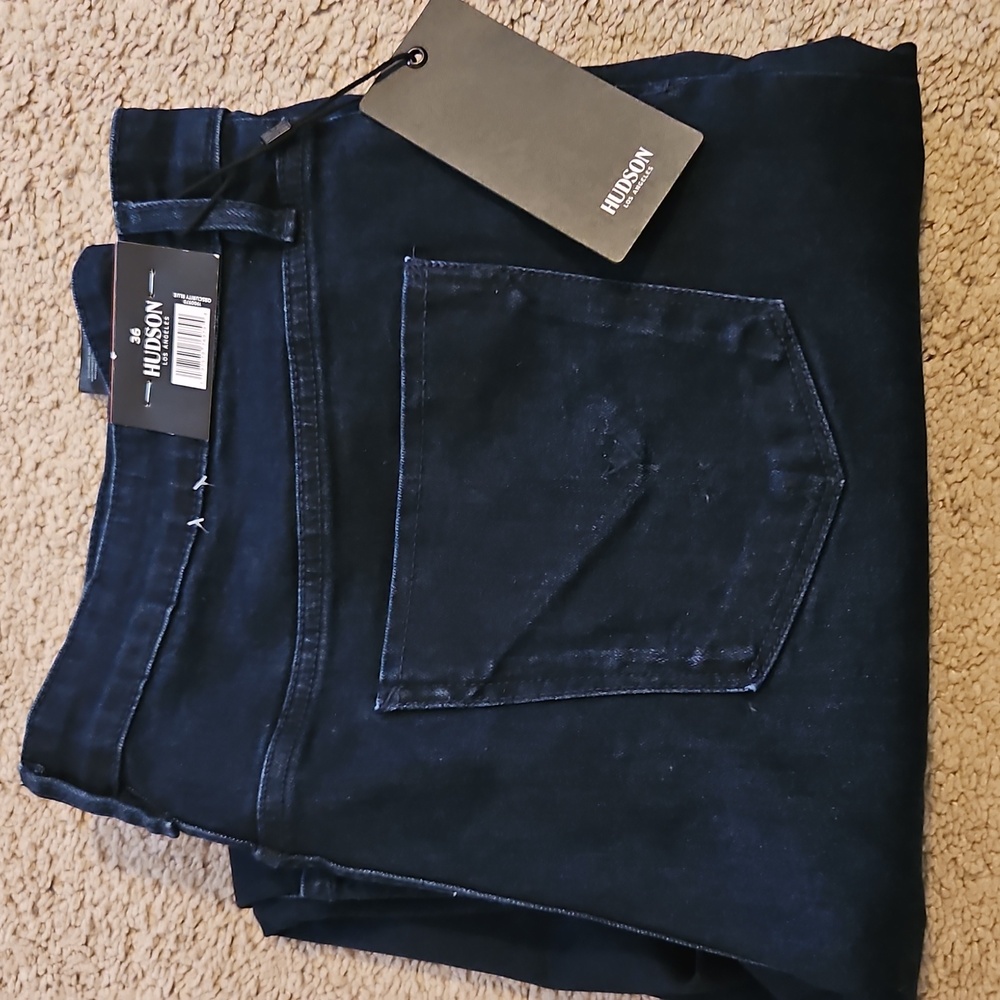 NEW! Hudson Dark Blue Wash Straight Leg Mid Rise Jeans - Picture 13 of 14